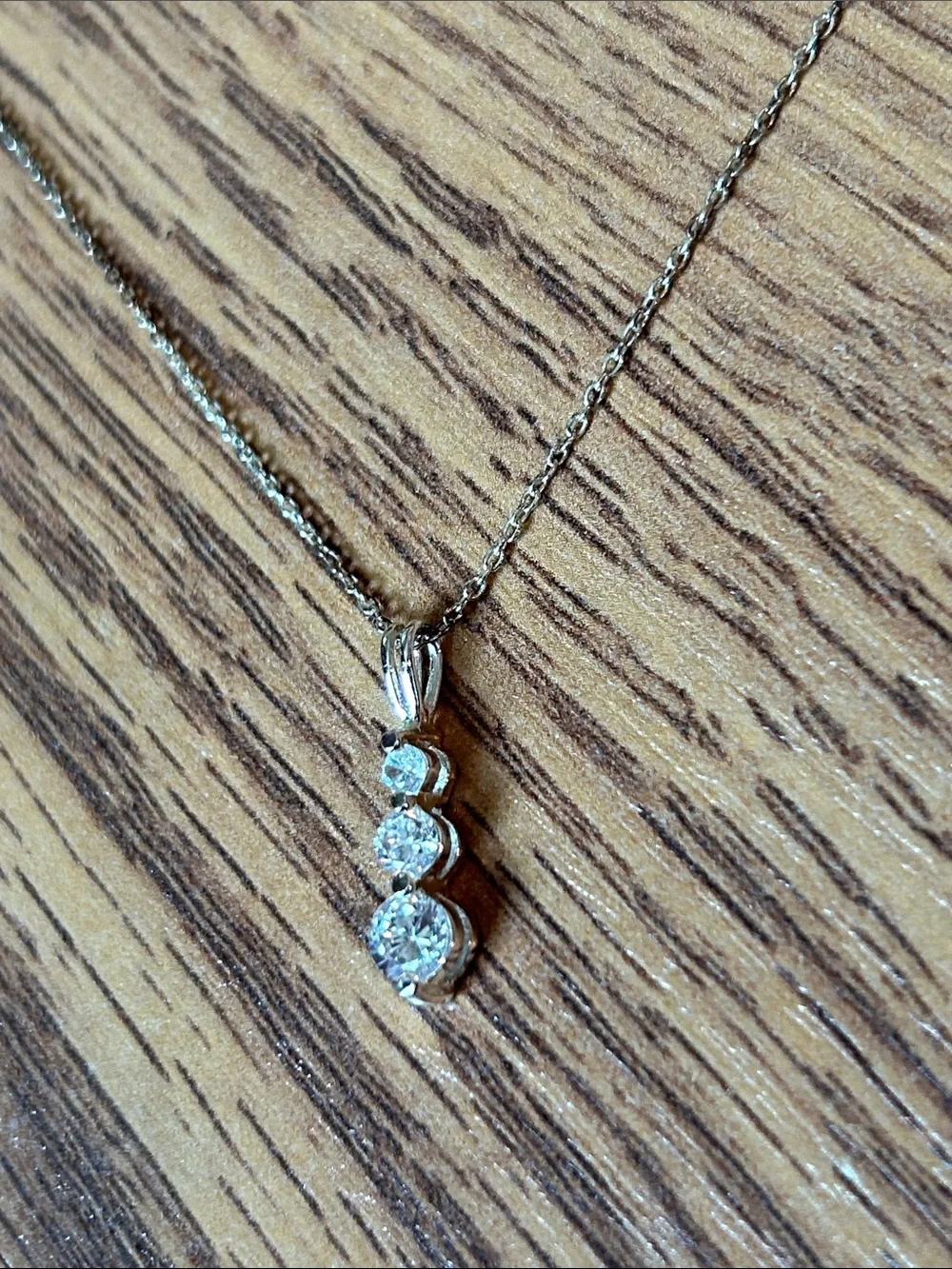 Vintage Clear Sparkly Rhinestone Necklace Sterling Silver Chain